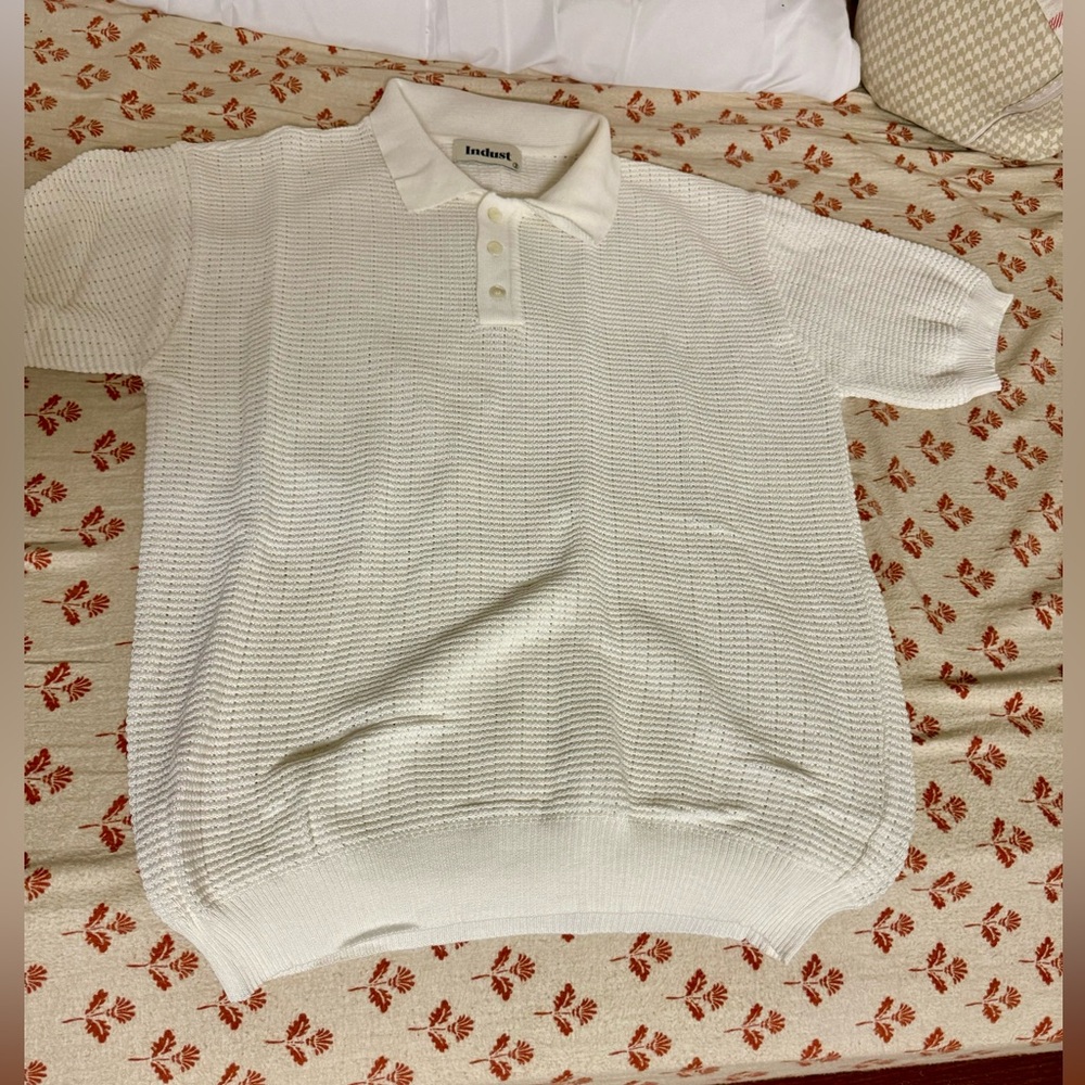 INDUST collar knit short sleeve shirt